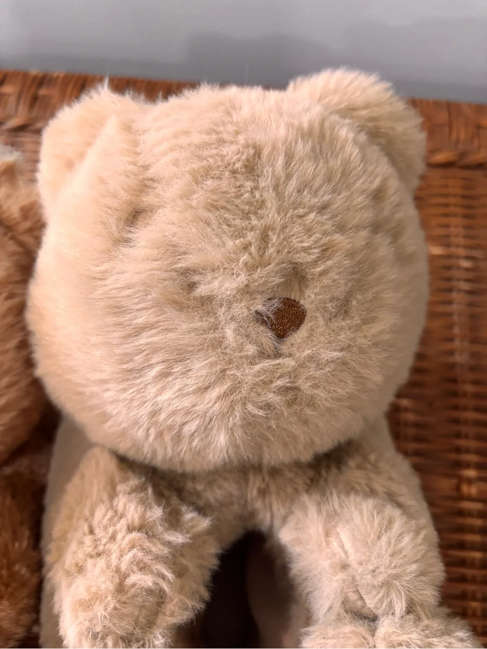 GAP Plush Teddy Bear Slippers in Light Beige